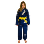 Load image into Gallery viewer, Emily Perry sporting a V1 Blue Elevata Gi
